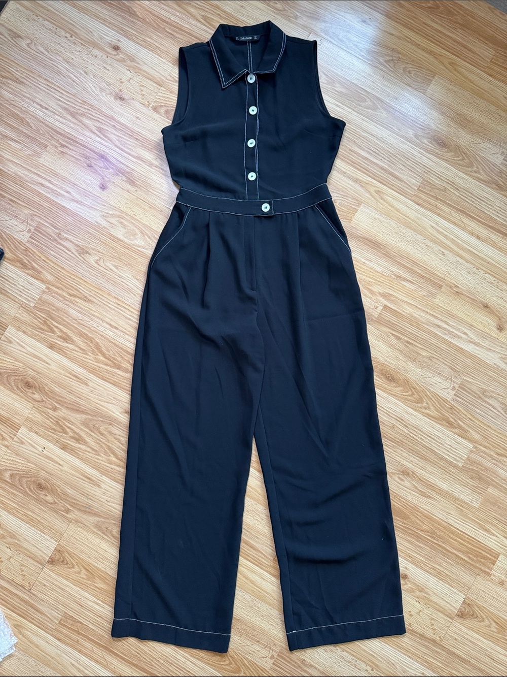 Zara Basic Sleeveless Collared Jumpsuit ✨ size M